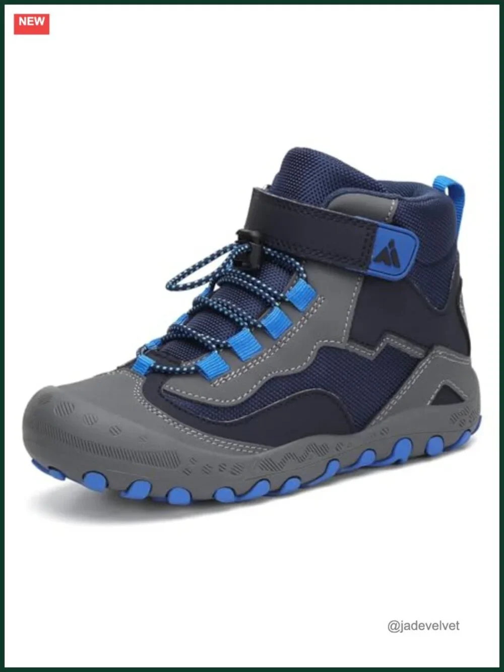 Kids Water Resistant Hiking Boots with Anti-Collision Toe, Hook & Loop Closure